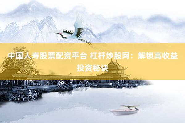 中国人寿股票配资平台 杠杆炒股网：解锁高收益投资秘诀