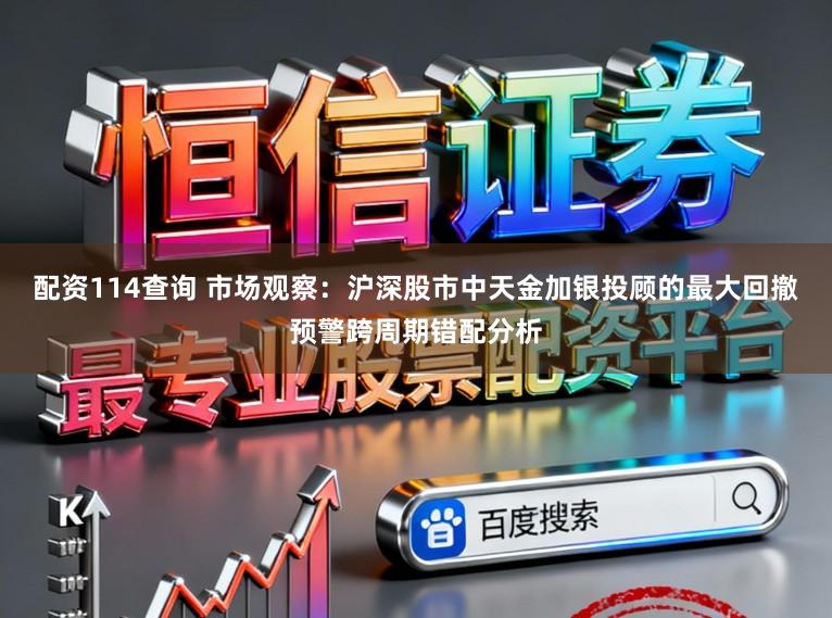 配资114查询 市场观察：沪深股市中天金加银投顾的最大回撤预警跨周期错配分析